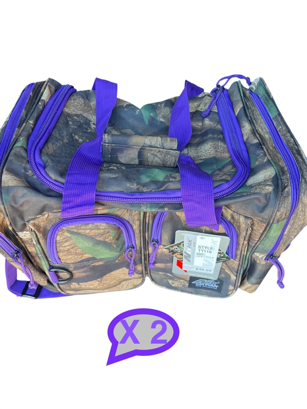 2 Nexpak USA TT118 Camo Duffel Bag 18" Gym Travel Hunting Sports Bag New NW